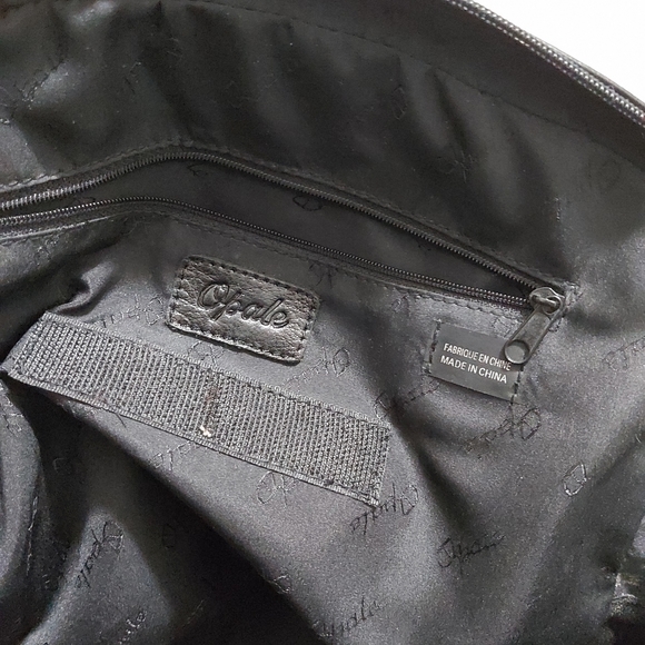 Opale brown & black leather shoulder bag - Picture 5 of 11